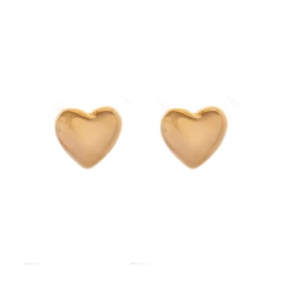 Boucles d'oreilles clous coeur plaqué or Keira