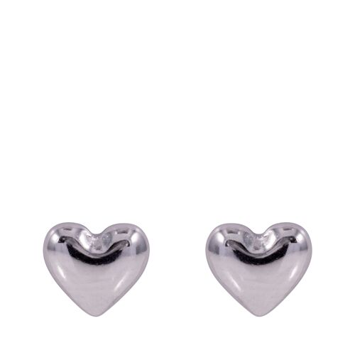 Keira White Gold Plated Heart Stud Earrings