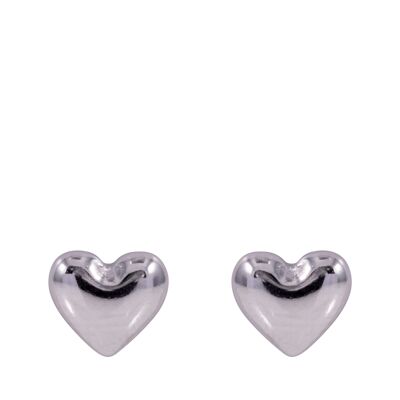 Keira White Gold Plated Heart Stud Earrings