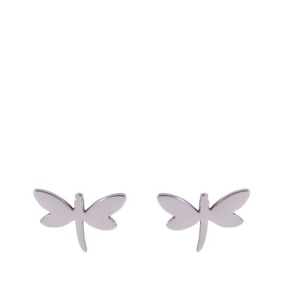 Keira White Gold Plated Dragonfly Stud Earrings