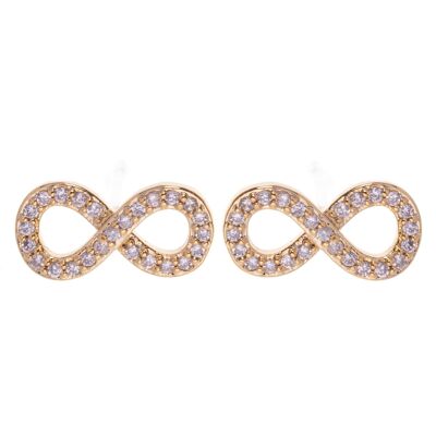 Keira Plateado Clear Cubic Zirconia Infinity Stud Pendientes DE0743B