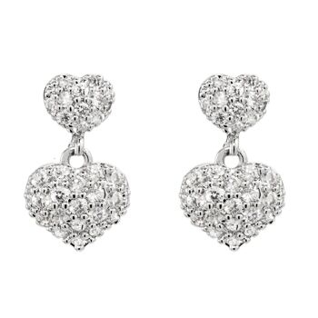 Keira Boucles d'Oreilles Coeur Plaqué Or & Cubic Zirconia DE0746B