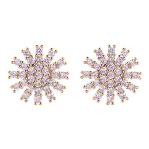 Keira Gold Plated & Cubic Zirconia Contemporary Stud