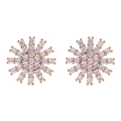 Keira Gold Plated & Cubic Zirconia Contemporary Stud