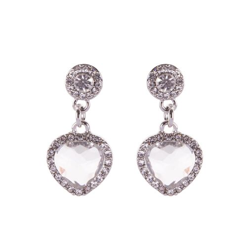 Ariana Clear Crystals Heart Stud Earrings DE0799A