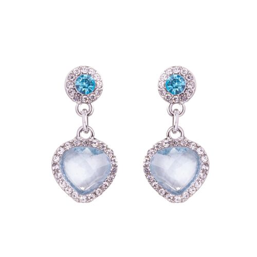Ariana Clear Crystals Heart Stud Earrings DE0799B