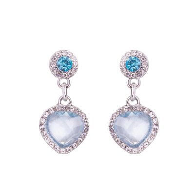 Boucles d'Oreilles Coeur Ariana Cristaux Clairs DE0799B