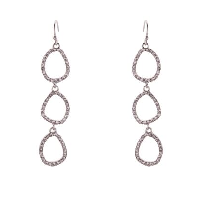 Kylie Rhodium Silver Clear Crystal Party Contemporary DE0805S