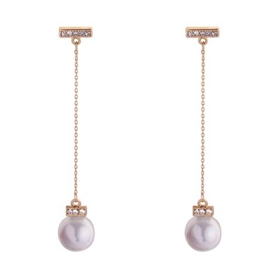 Audrey Clear Crystal Faux PearlsClous d'oreilles DE0811S