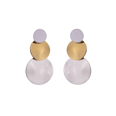 Geo Rhodium Gold & Silver Geometric Stud Earrings