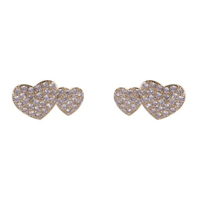Keira Gold Plated & Crystal Stud Earrings DE0856B