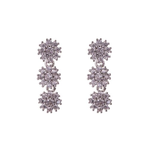 Keira Clear Crystals Contemporary Stud Earrings