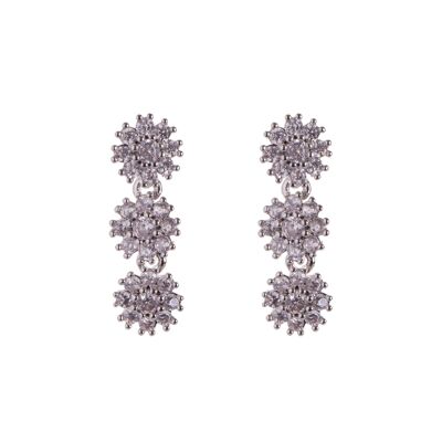 Keira Clear Crystals Contemporary Stud Earrings
