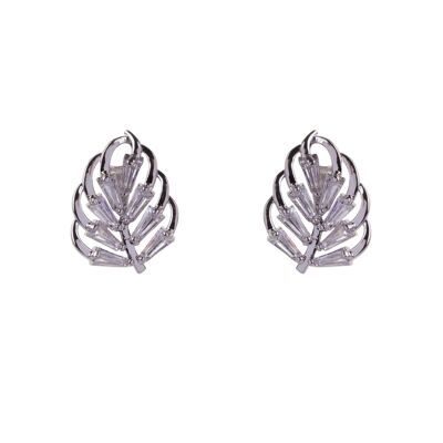 Cora White Gold Plated Clear Crystals Clip-On Earrings