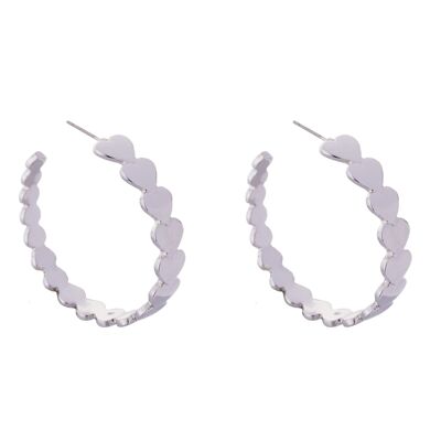 Eternal Hoop Heart Stud Earrings DE0911K