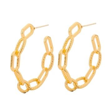 Alesha Boucles d'oreilles créoles à maillons en argent rhodié DE0924K