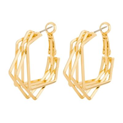 Geo Gold Contemporary Geometric Post Earrings DE0931S