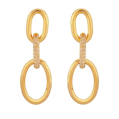Alesha Gold Plated Cubic Zirconia Chain-Link Post Earrings DE0936B
