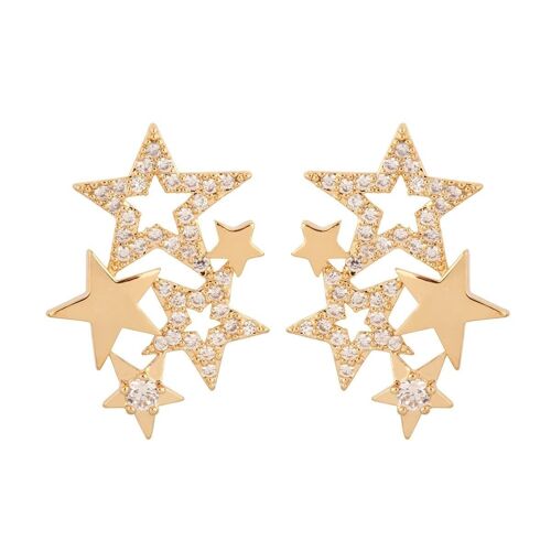 Kylie Gold Plated Cubic Zirconia Star Post Earrings DE0938B
