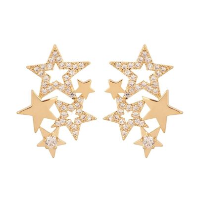 Kylie Gold Plated Cubic Zirconia Star Post Earrings DE0938B