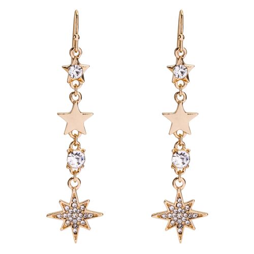 Kylie Clear Crystal Stars Hook Earrings DE0944K