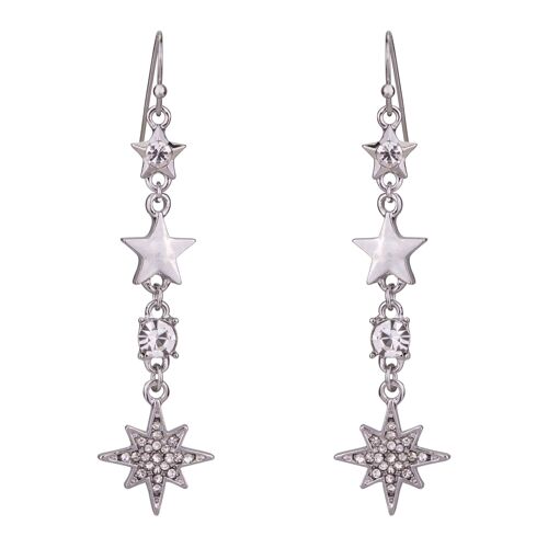 Kylie Clear Crystal Stars Hook Earrings DE0944S