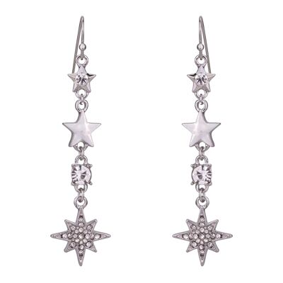 Kylie Clear Crystal Stars Hook Earrings DE0944S