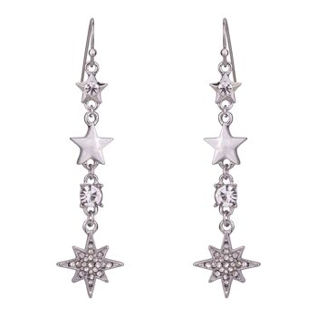 Kylie Clear Crystal Stars Boucles d'oreilles à crochet DE0944S