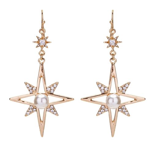 Audrey Faux Pearls & Crystal Hook Earrings DE0946K