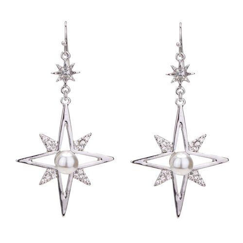 Audrey Faux Pearls & Crystal Hook Earrings DE0946S
