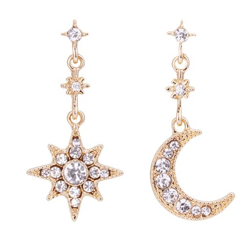 Kylie Crystal Star & Moon Post Earings DE0949K