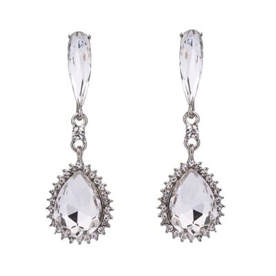 Elizabeth Rhodium Silver & Crystal Post Earrings DE0952S