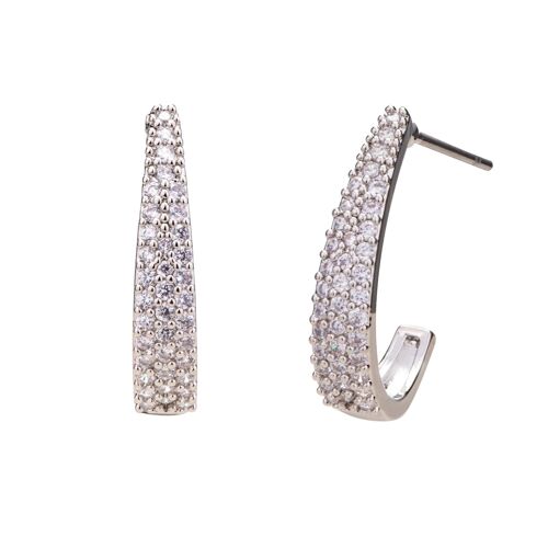 Kylie Crystal Zirconia Hoop Post Earrings DE0963S
