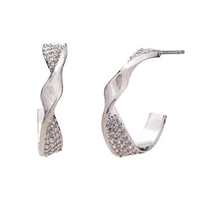 Kylie Rhodium Silver & Cubic Zirconia Twisted