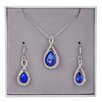 Boxed Crystal Necklace & Earrings Jewellery Set DG0047A