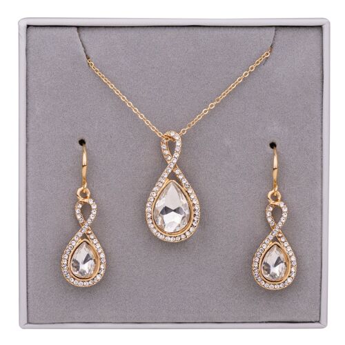 Boxed Crystal Necklace & Earrings Jewellery Set DG0047K