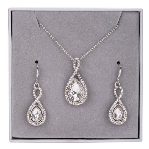 Boxed Crystal Necklace & Earrings Jewellery Set DG0047S