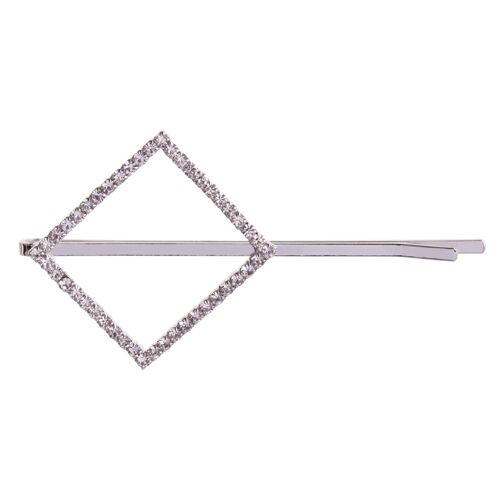 Kylie Silver Clear Crystal Geometric Contemporary Slide Hair Accessories