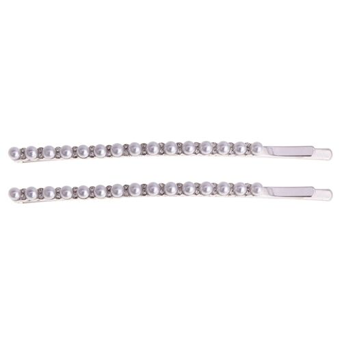 Audrey Silver & Pearl Hair Slides - Set Of 2 DH0005S