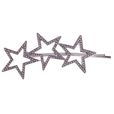 Zeitgenössische Sternenrutsche Kylie aus klarem Kristallglas in Silber