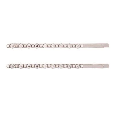 Kylie Silver Crystal Contemporary Set Slide Hair Accessory