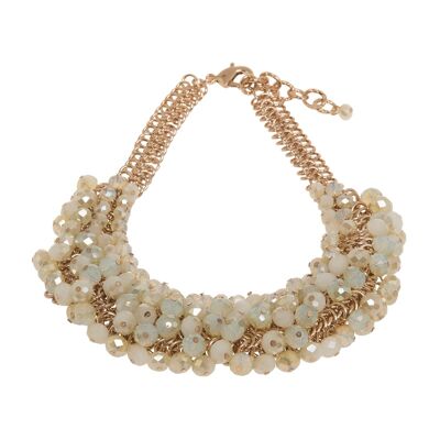 Catherine Gold & Cream Cut Glass Statement Necklace