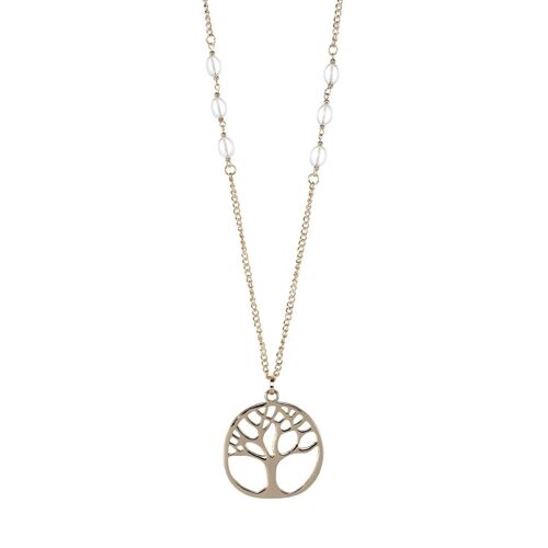 Eternal Clear Crystal Tree Of Life Pendant Necklace DN1266S