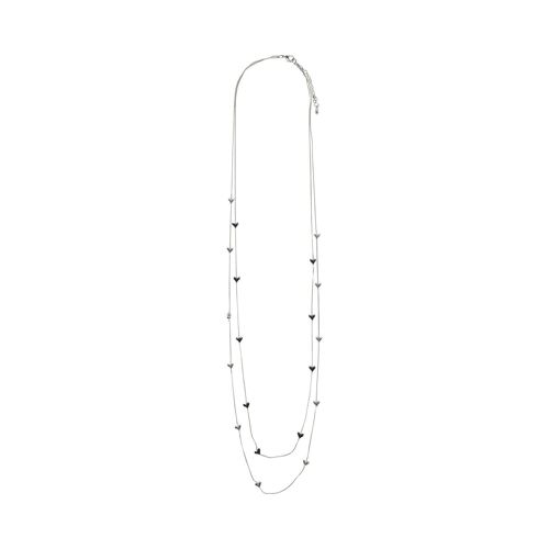 Aura Multi-Row Long Necklace - Silver & Rose Gold