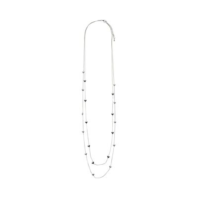 Aura Multi-Row Long Necklace - Silver & Rose Gold