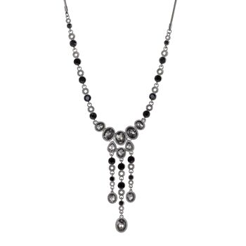 Collier mi-long Edith en cristal et verre taillé DN1559