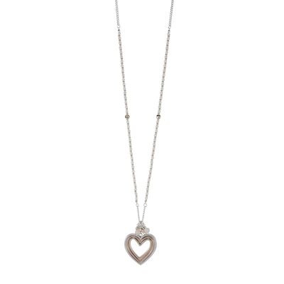 Gaia Silver & Gold Pink Semi-Pendant Necklace