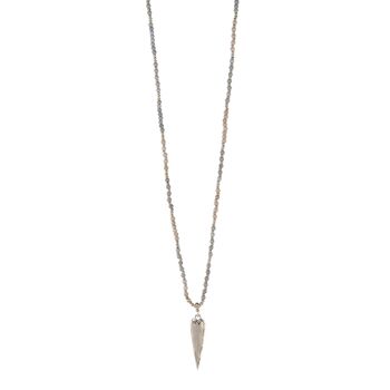 Collier Gaia Gold & Grey Howlite Coeur