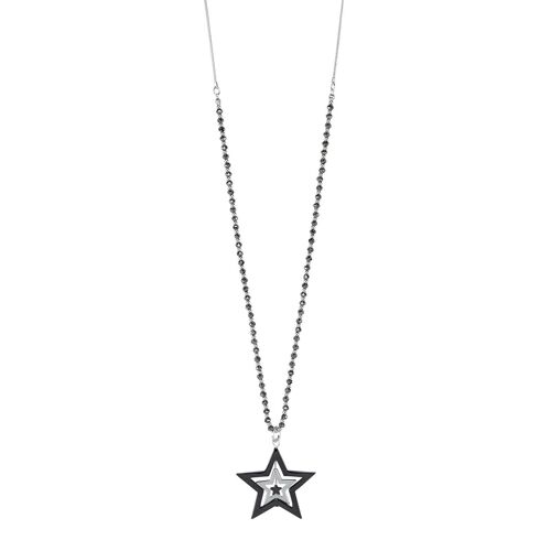Kylie Gunmetal Black & Crystal Star Pendant Necklace