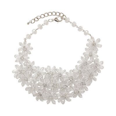 Catherine Statement Necklace - Clear & Gunmetal Black